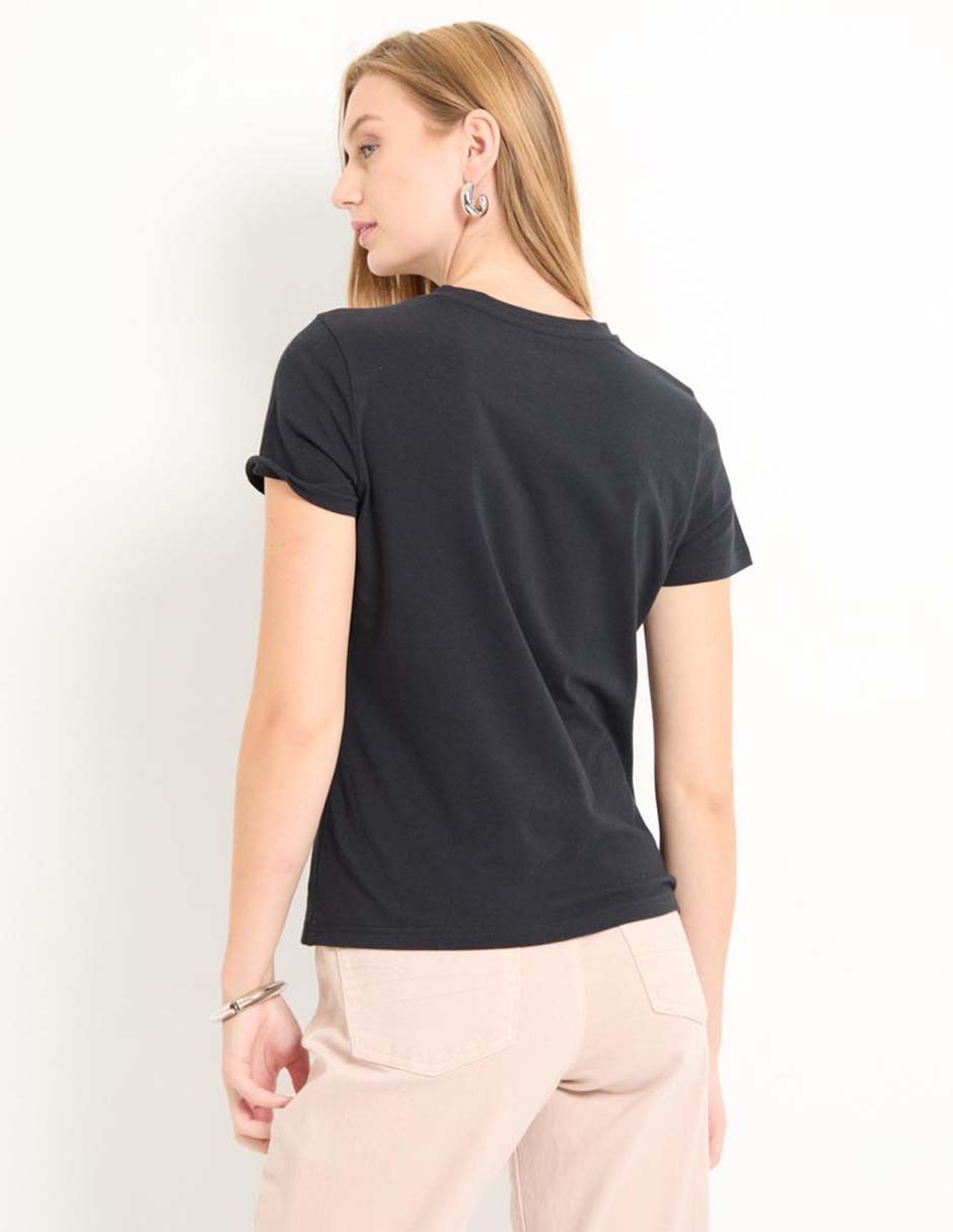 Playera manga corta cuello redondo para mujer 2