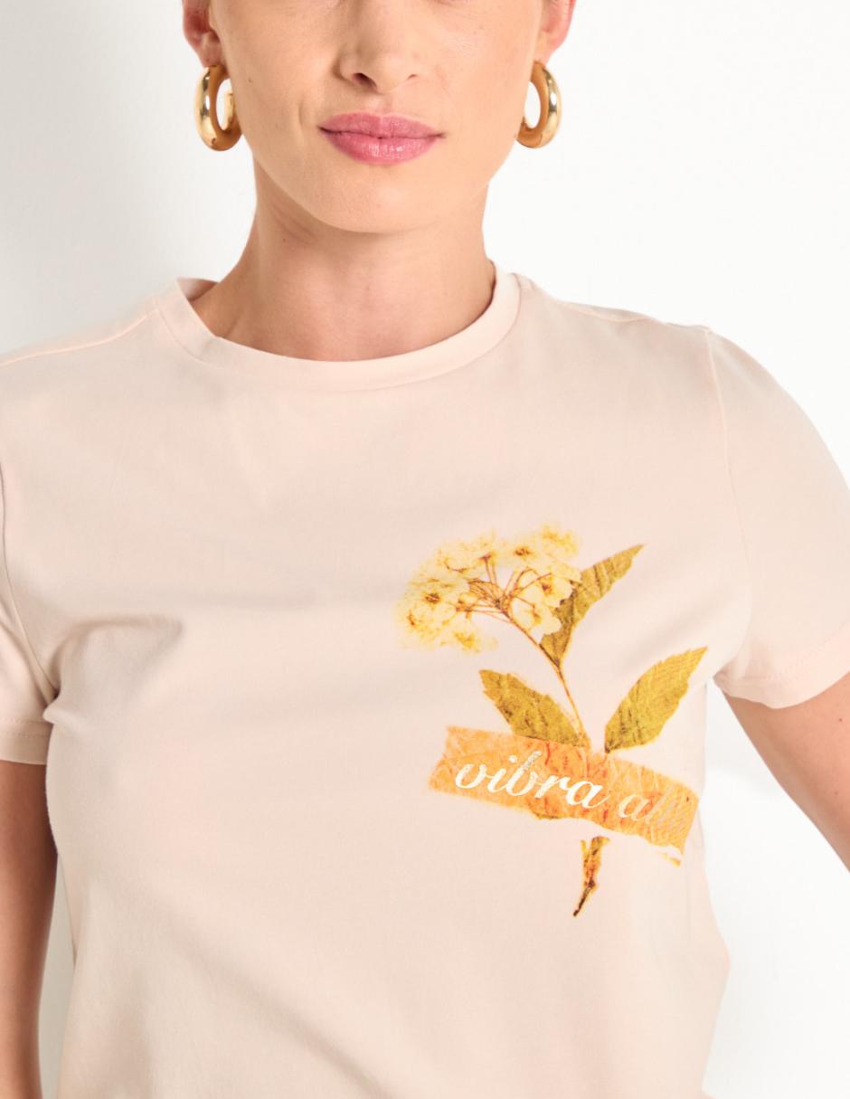 Playera manga corta cuello redondo para mujer 4