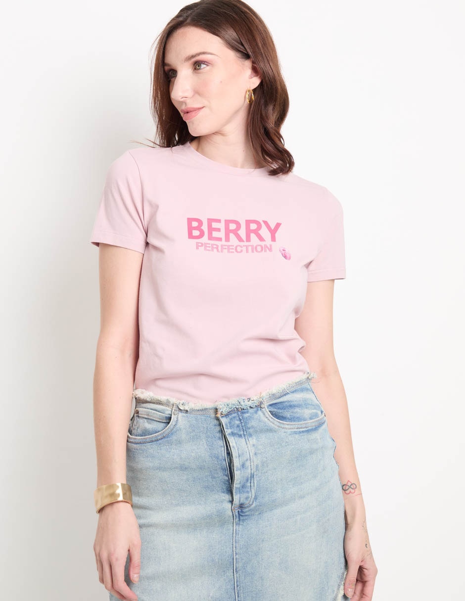 Playera manga corta cuello redondo para mujer Playera manga corta cuello redondo para mujer