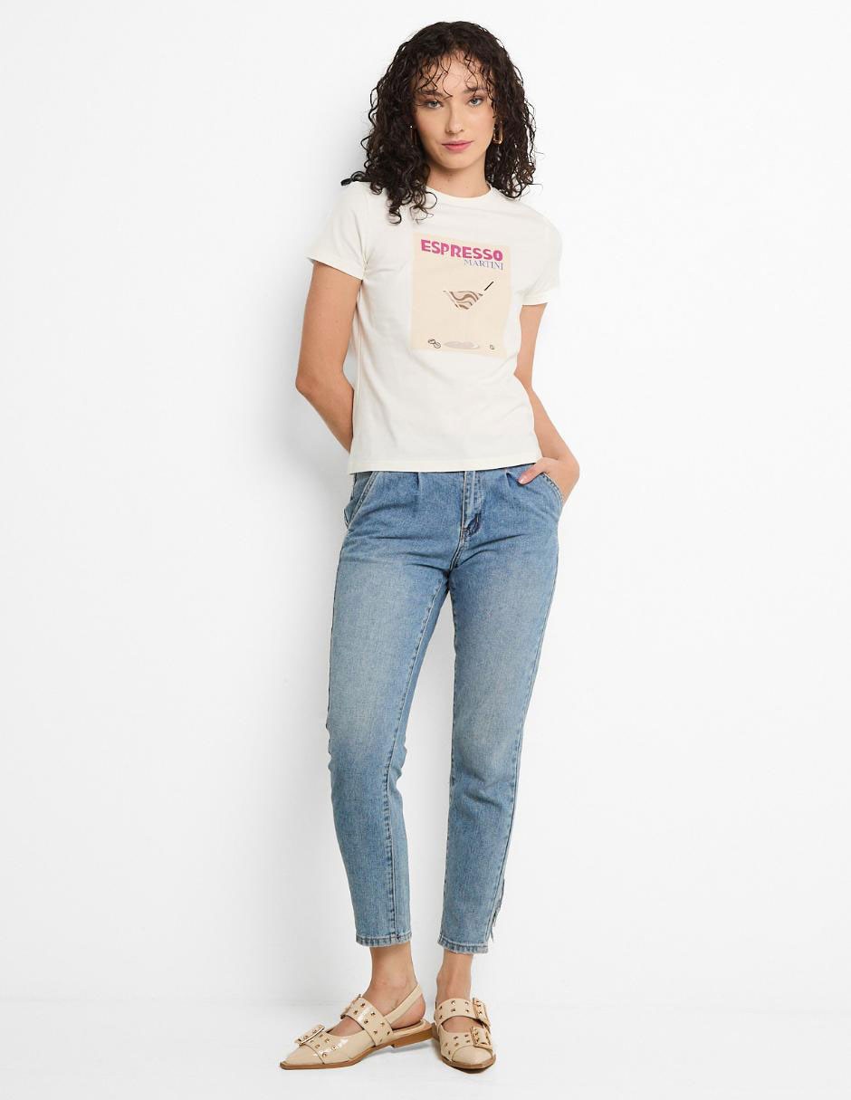 Playera manga corta cuello redondo para mujer 3