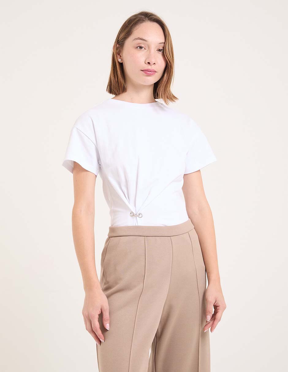 Playera manga corta cuello redondo para mujer 1
