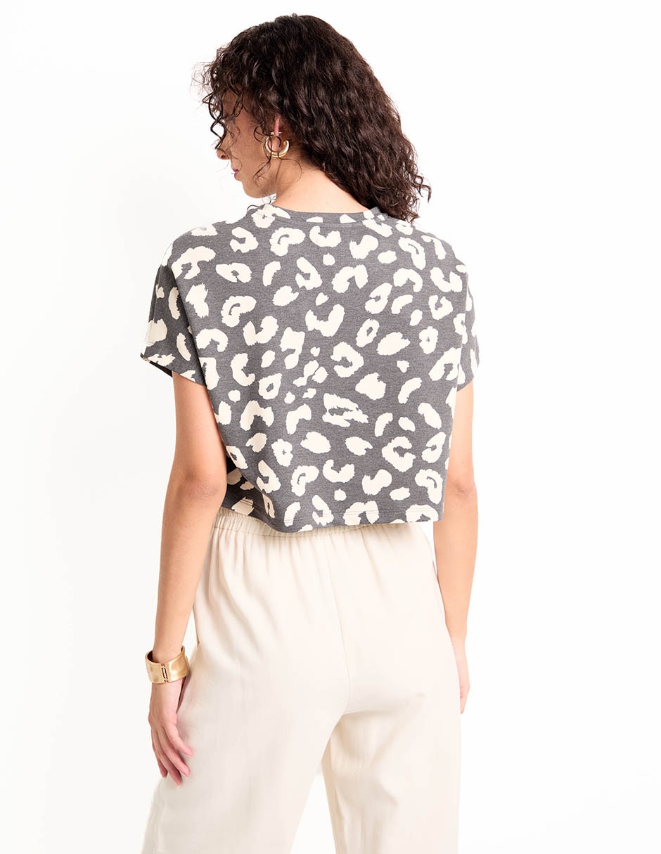 Playera manga corta cuello redondo para mujer 2
