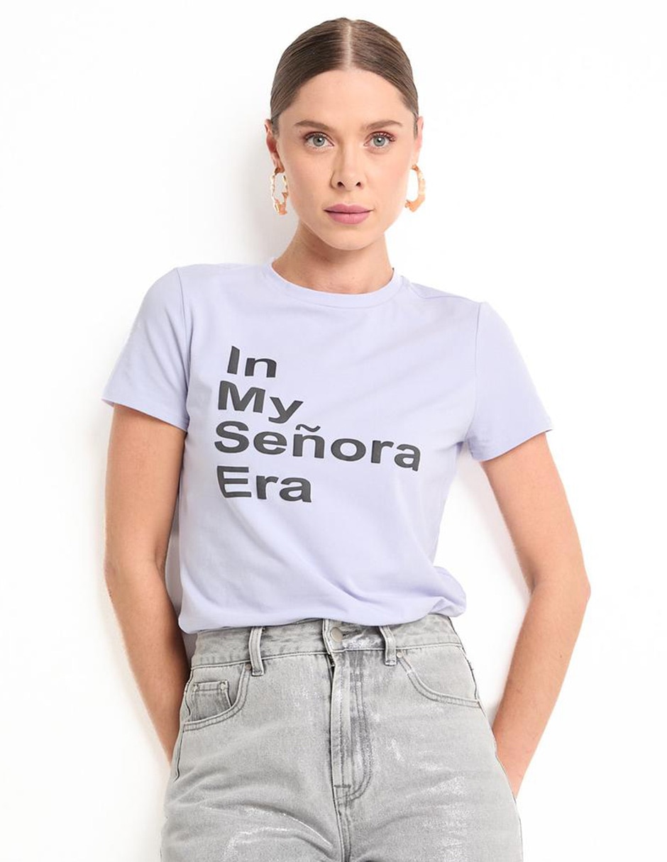 Playera manga corta cuello redondo para mujer Playera manga corta cuello redondo para mujer