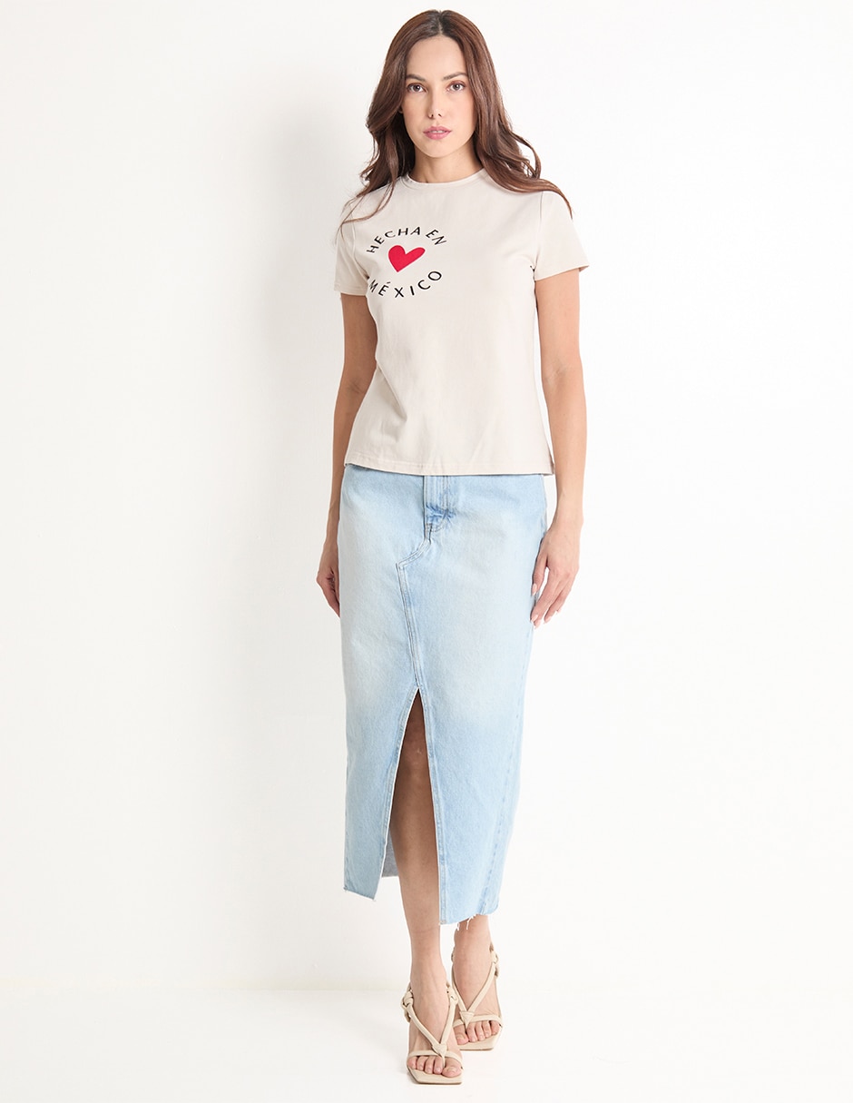 Playera manga corta cuello redondo para mujer 3