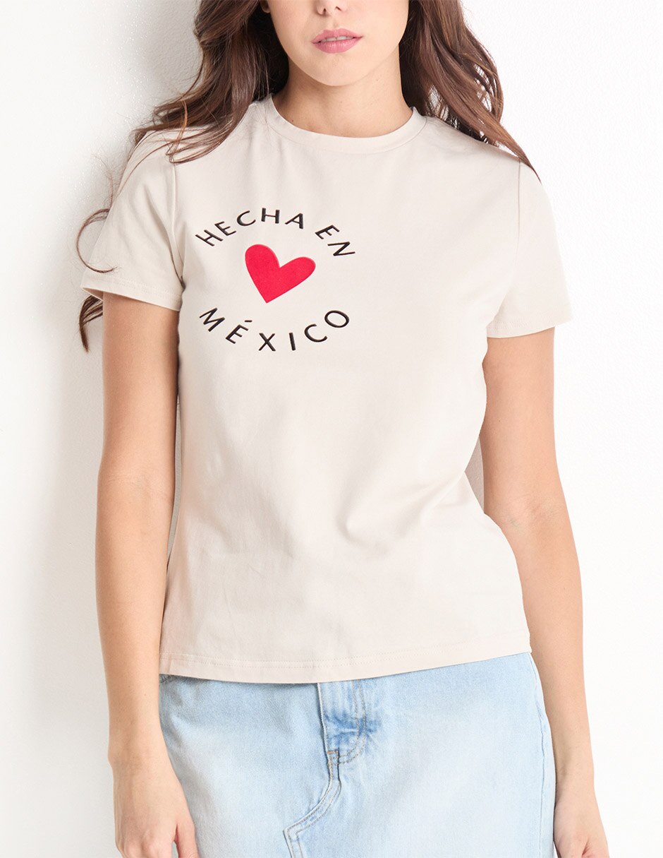 Playera manga corta cuello redondo para mujer 5