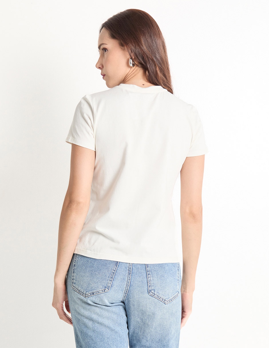 Playera manga corta cuello redondo para mujer 2