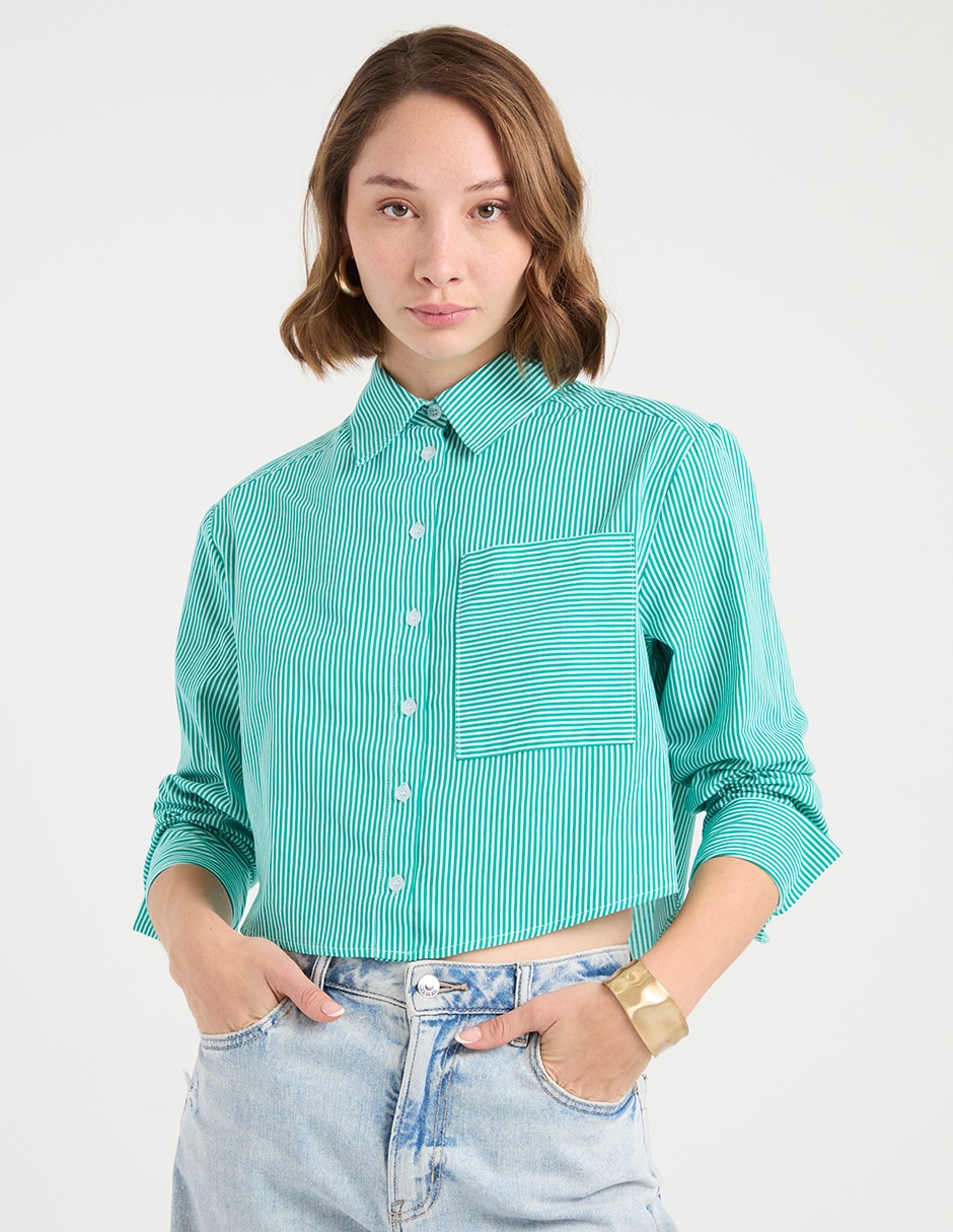 Blusa camisera manga larga para mujer Blusa camisera manga larga para mujer