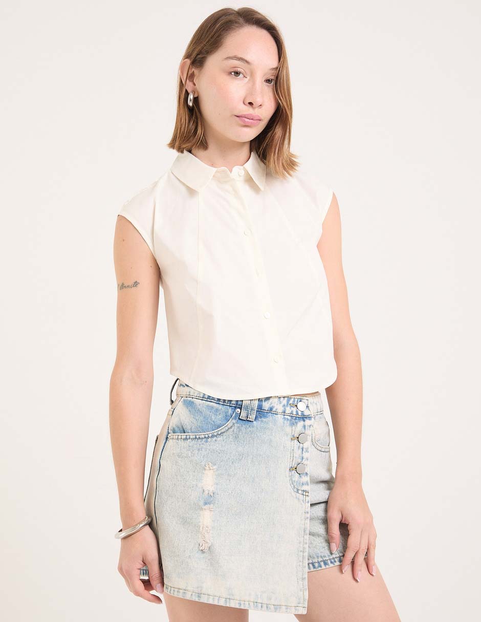 BLUSA MPM25237-08 METROPOLIS, G, HUESO