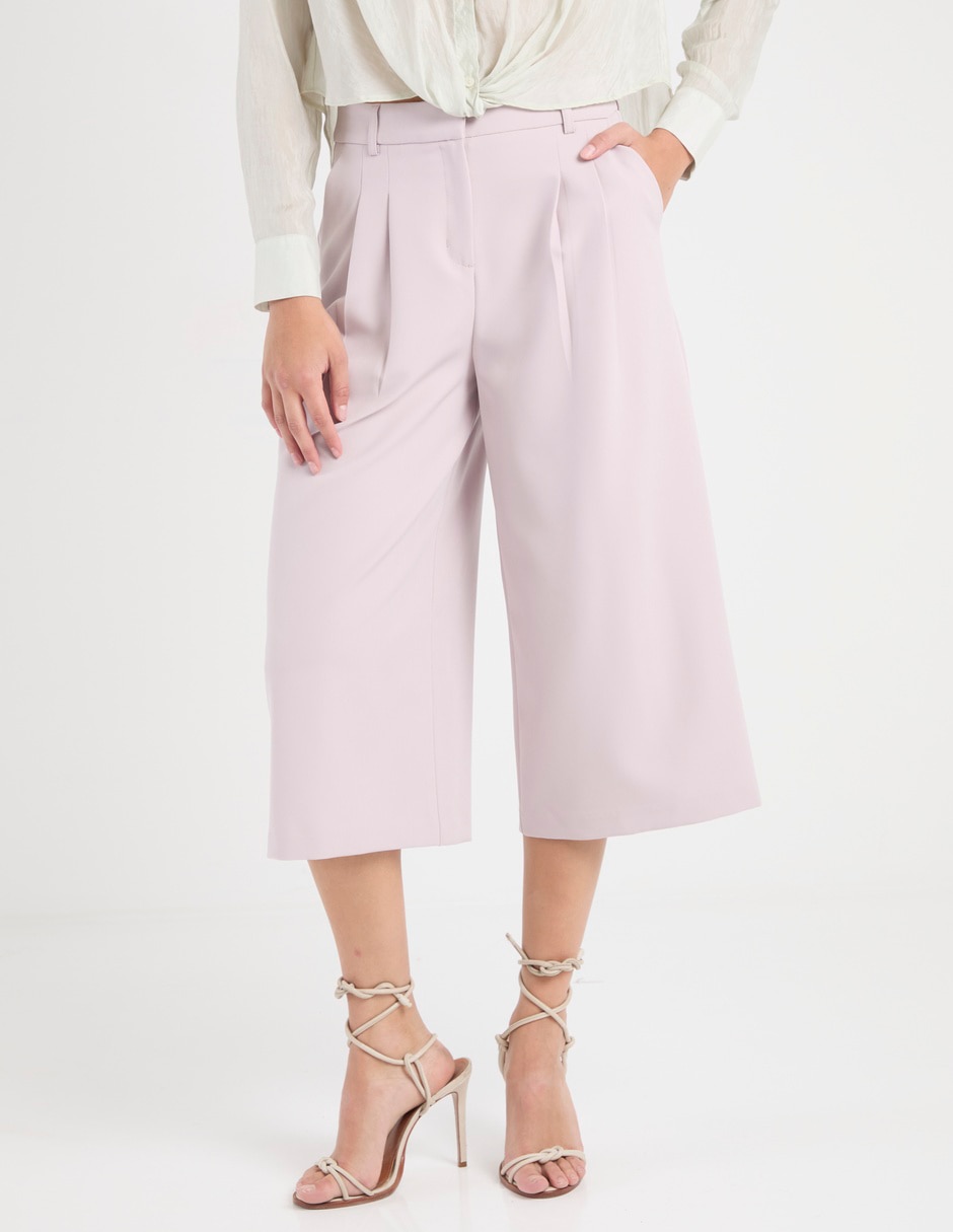 Pantalón coulotte wide leg para mujer