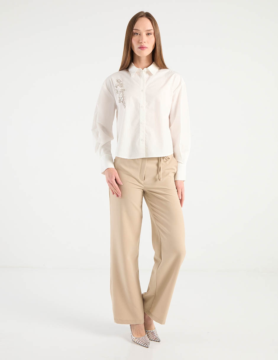 Pantalón de vestir amplio para mujer 2