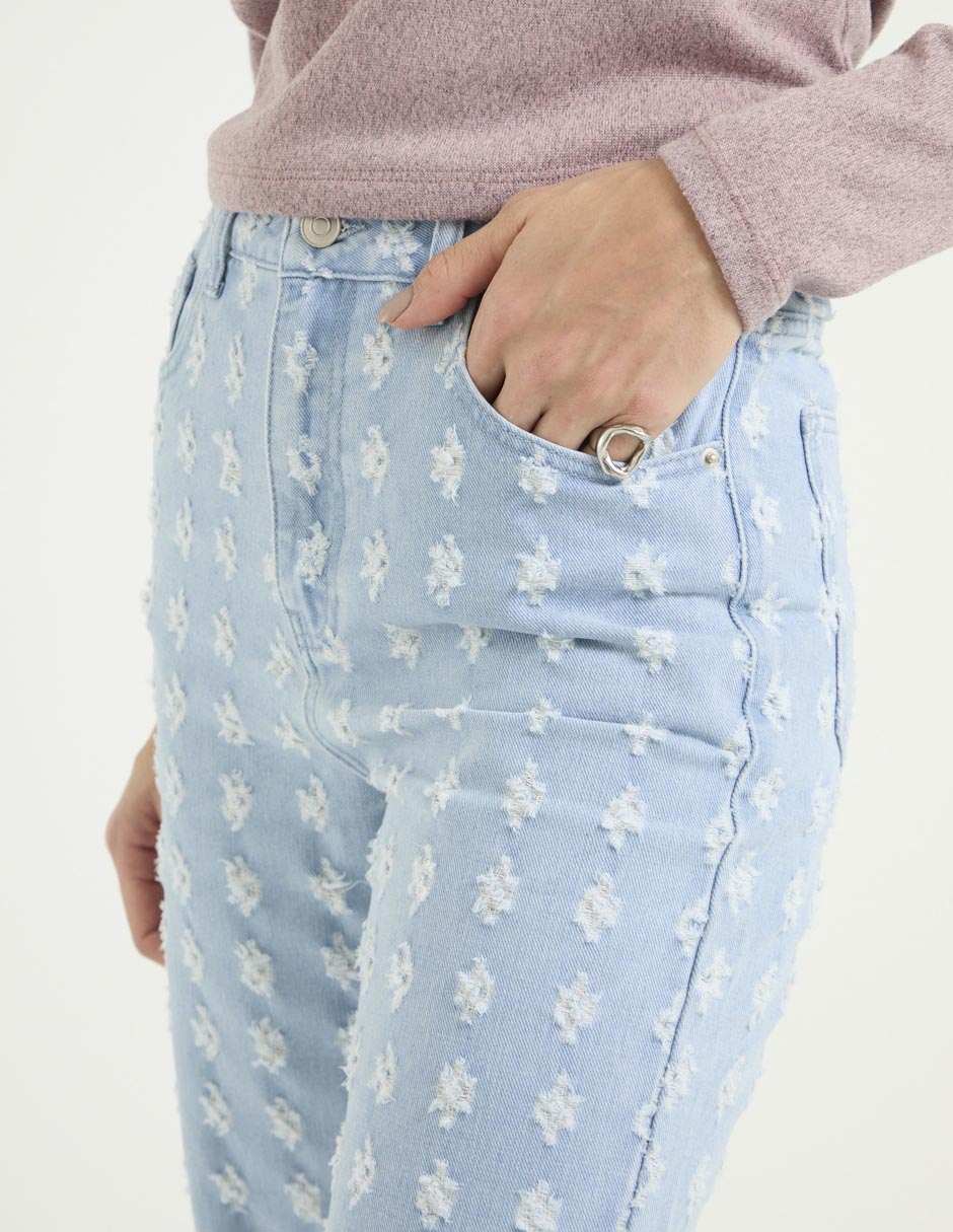 Jeans straight corte cintura para mujer 4