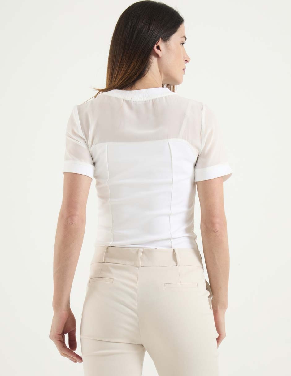 Playera manga corta cuello redondo para mujer 2