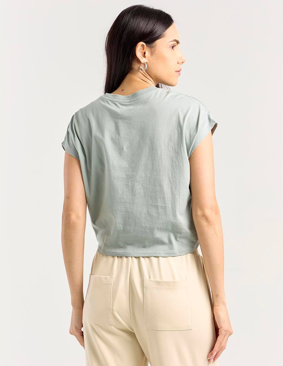 Playera manga corta cuello redondo para mujer 2