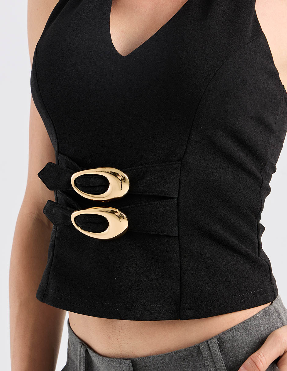 Top cuello V tirante ancho 5