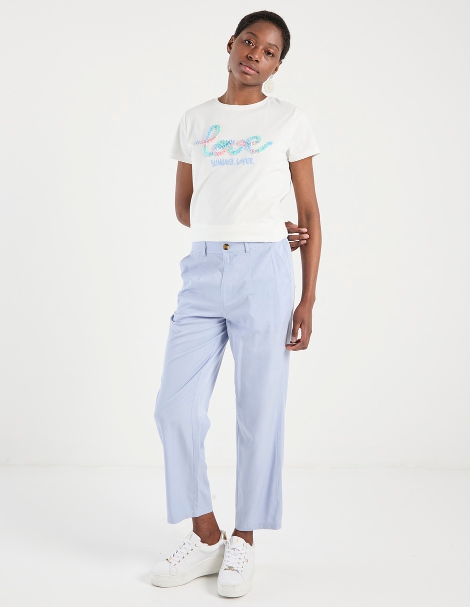 Playera manga corta cuello redondo para mujer 2