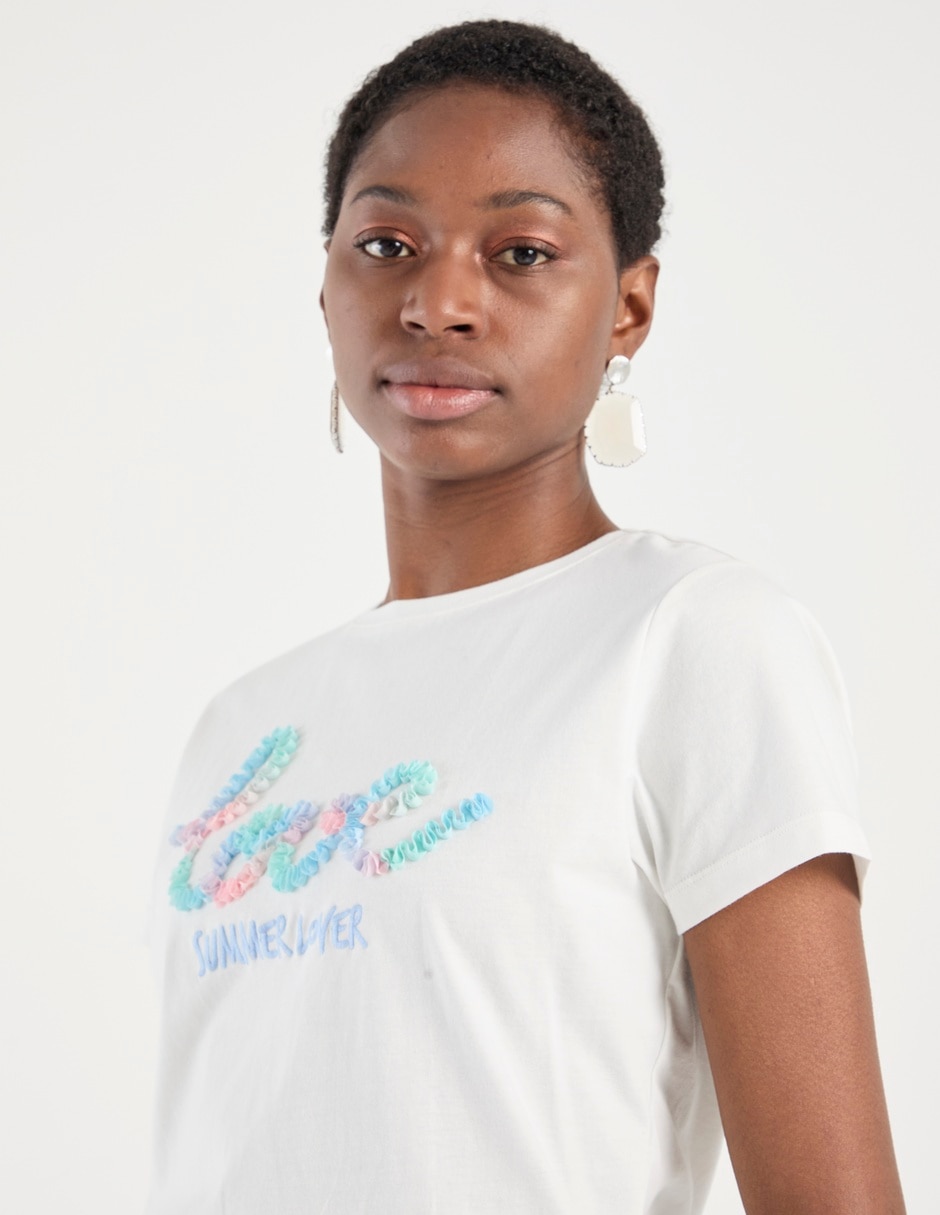 Playera manga corta cuello redondo para mujer 4