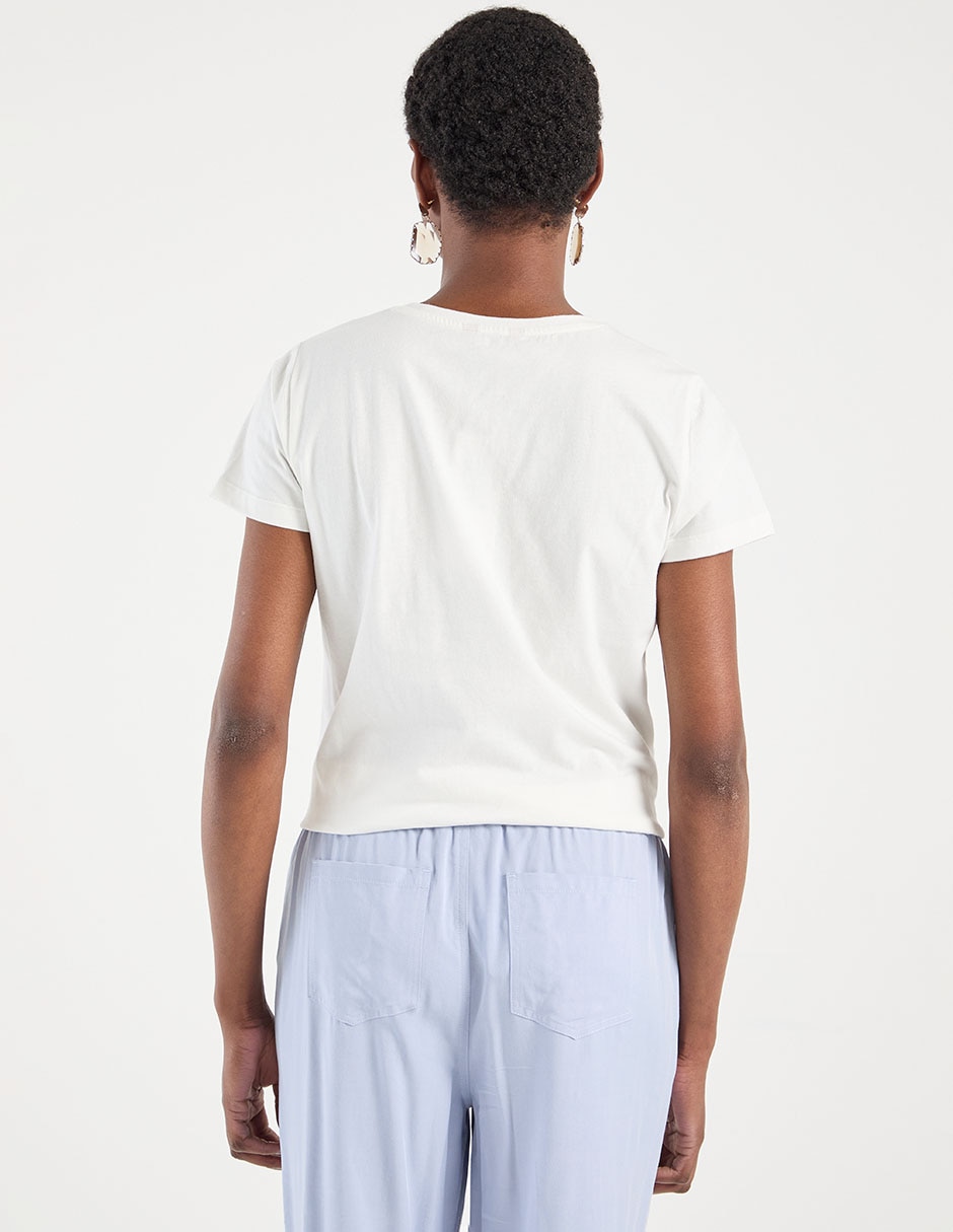 Playera manga corta cuello redondo para mujer 6