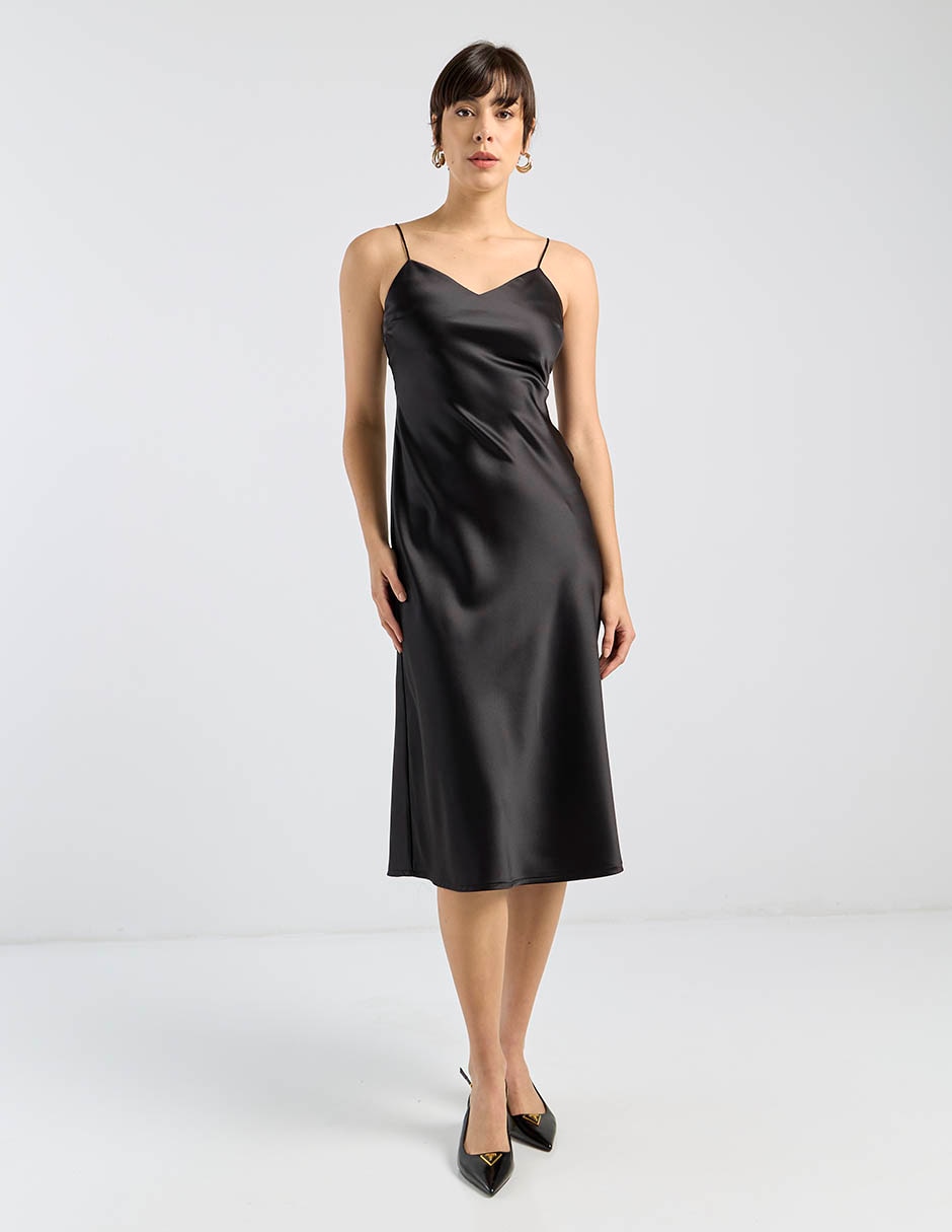 VESTIDO LARGO METROPOLIS, CH, NEGRO LIS