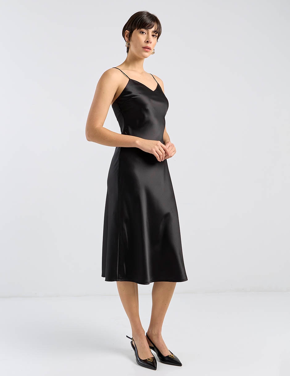 VESTIDO LARGO METROPOLIS, CH, NEGRO LIS