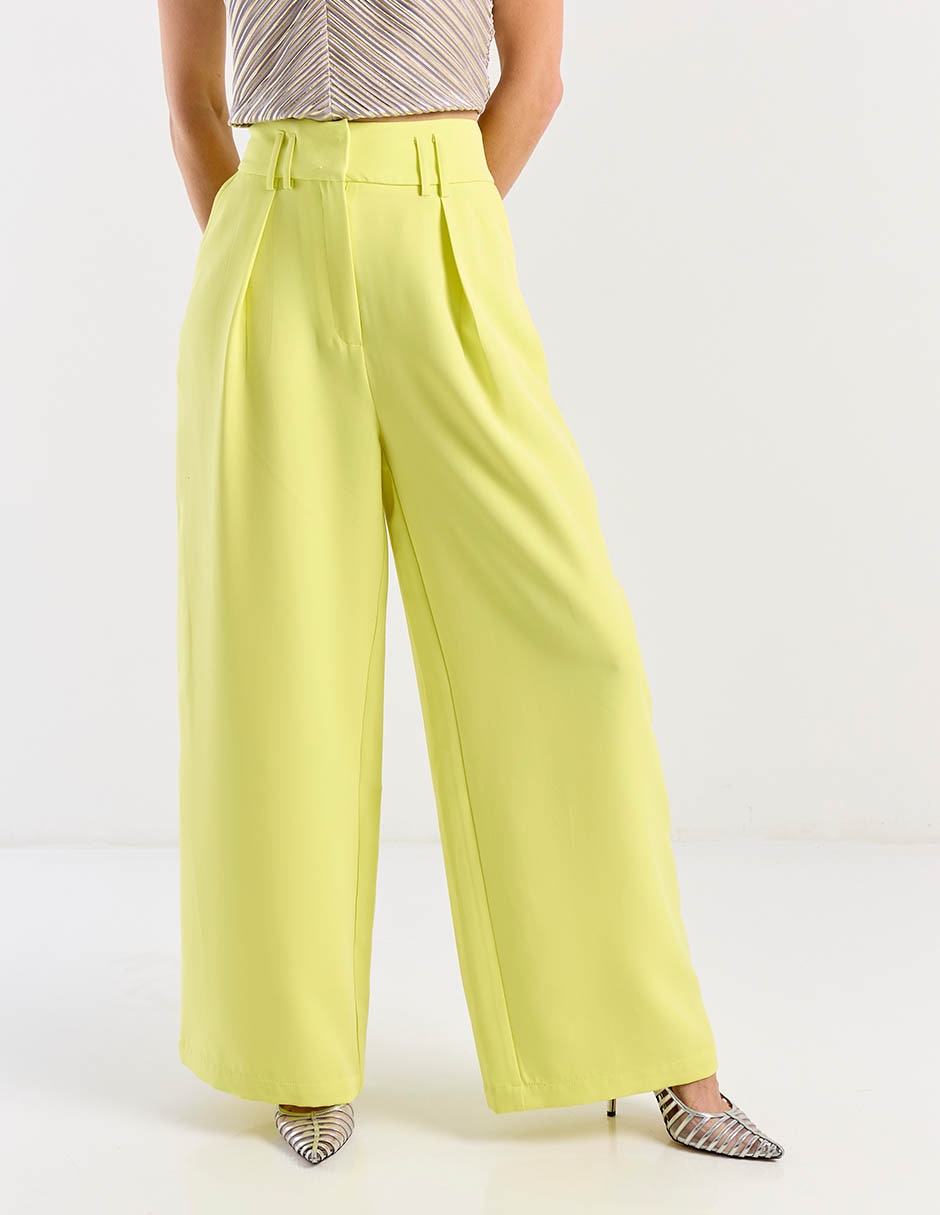 Pantalón de vestir wide leg para mujer