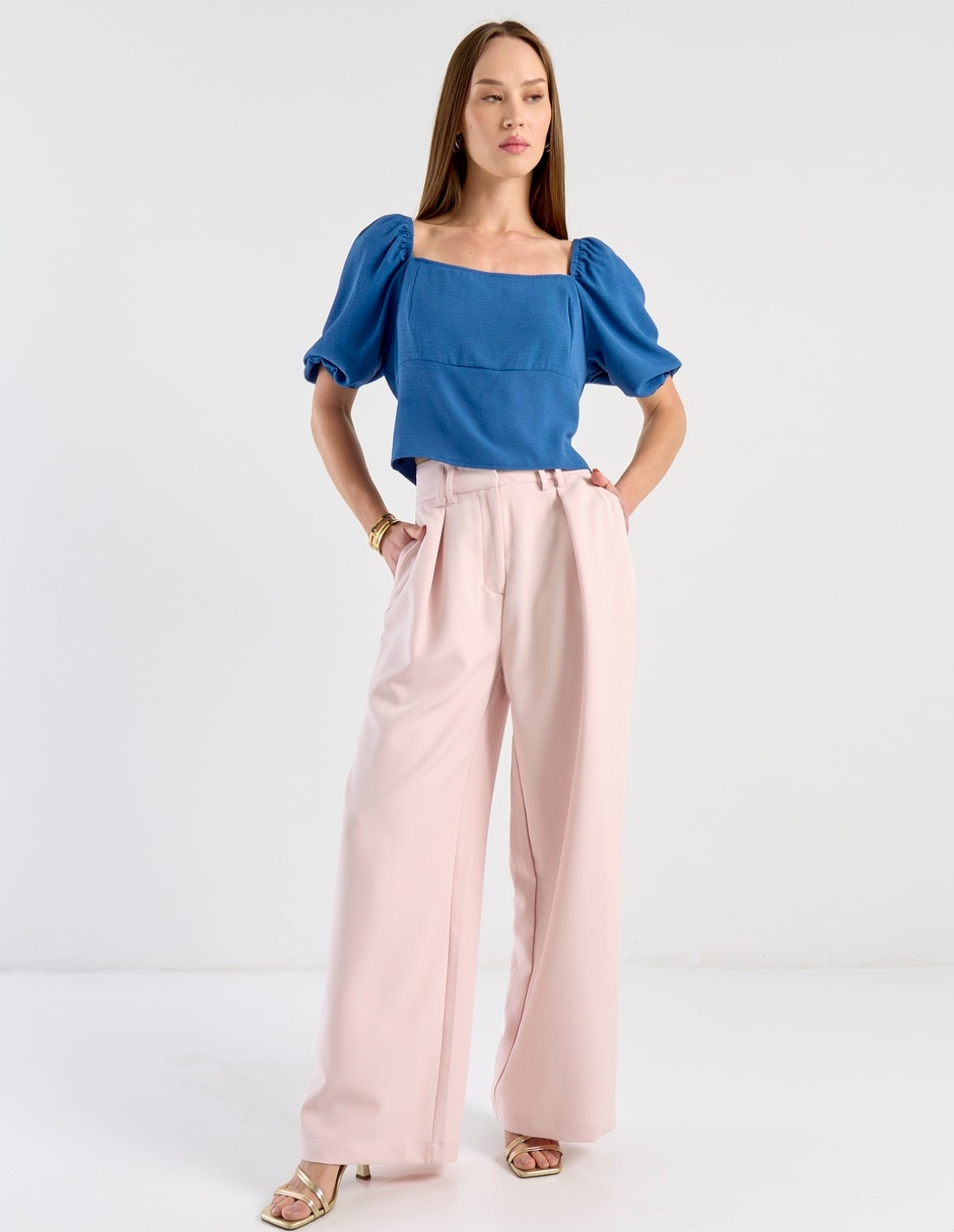 Pantalón de vestir wide leg para mujer 2