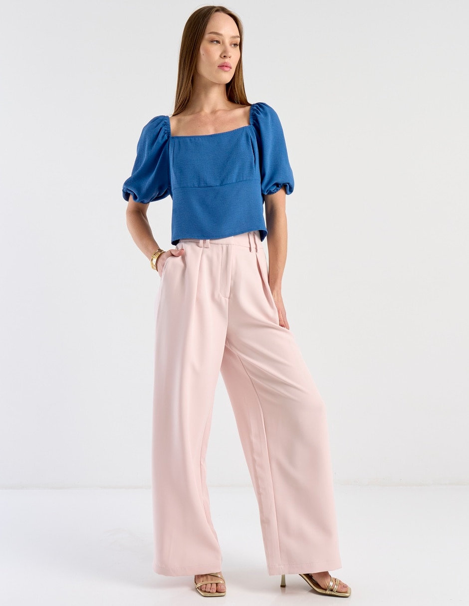 Pantalón de vestir wide leg para mujer 3