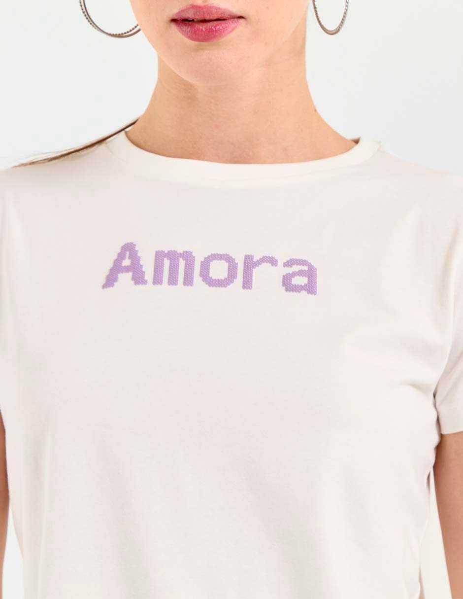 Playera manga corta cuello redondo para mujer 4