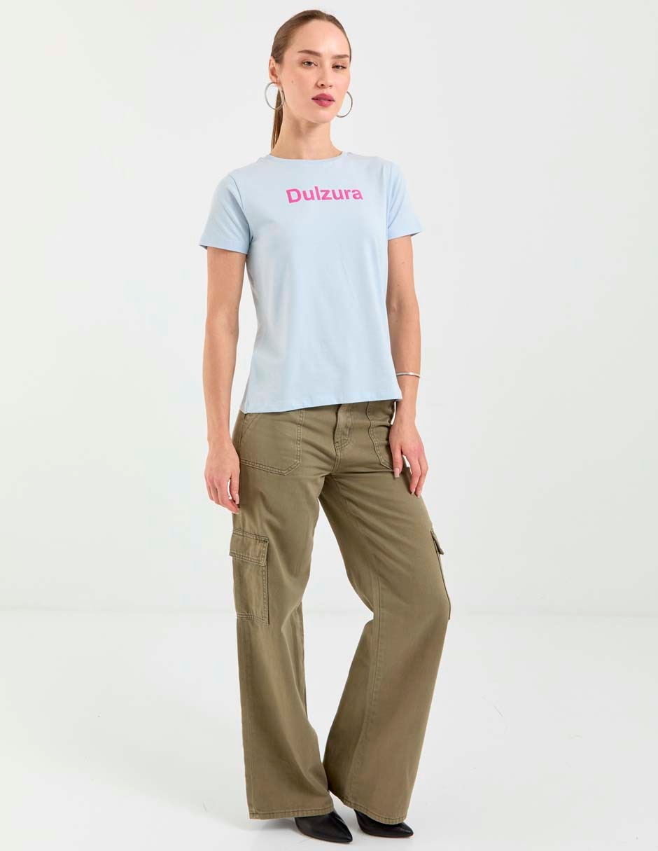 Playera manga corta cuello redondo para mujer 3