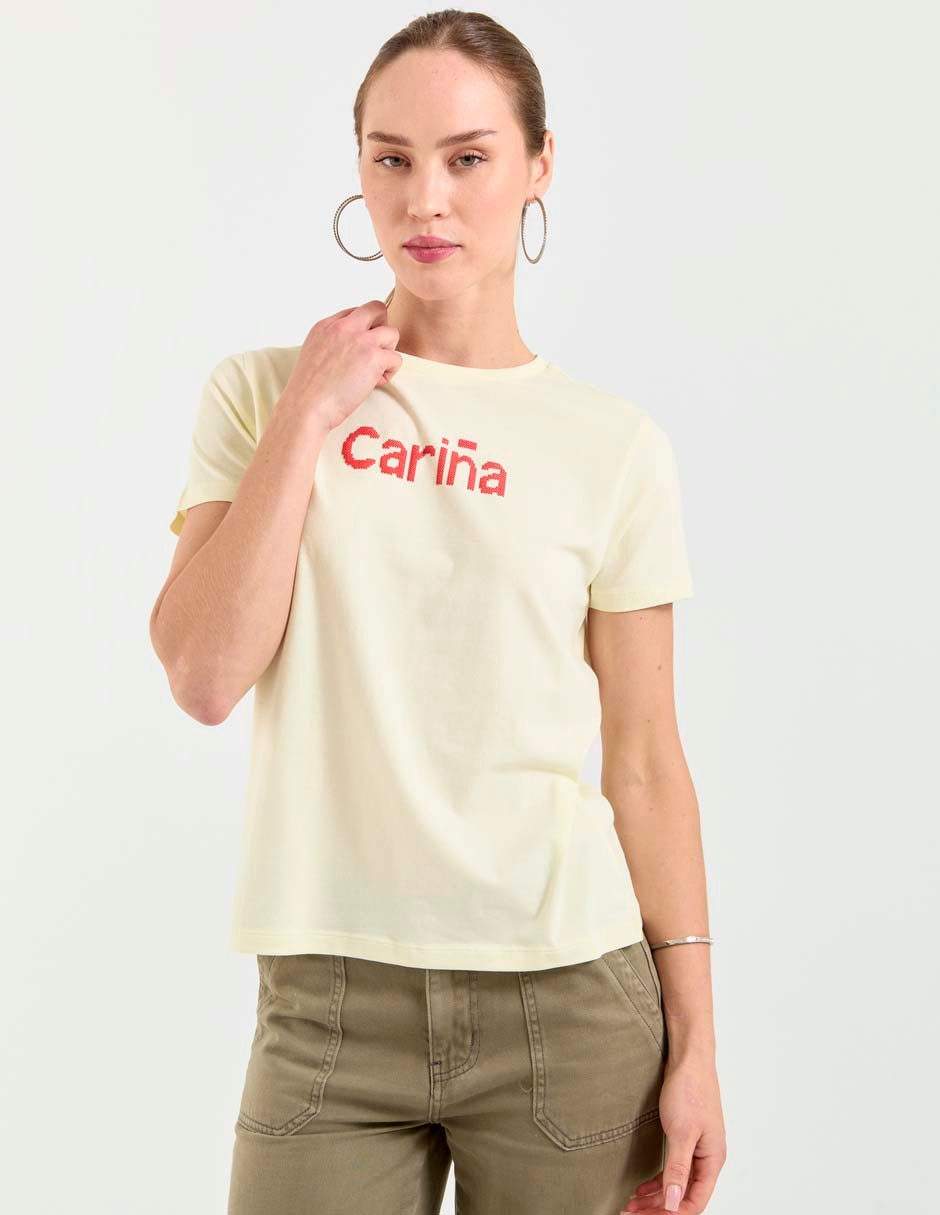 Playera manga corta cuello redondo para mujer Playera manga corta cuello redondo para mujer