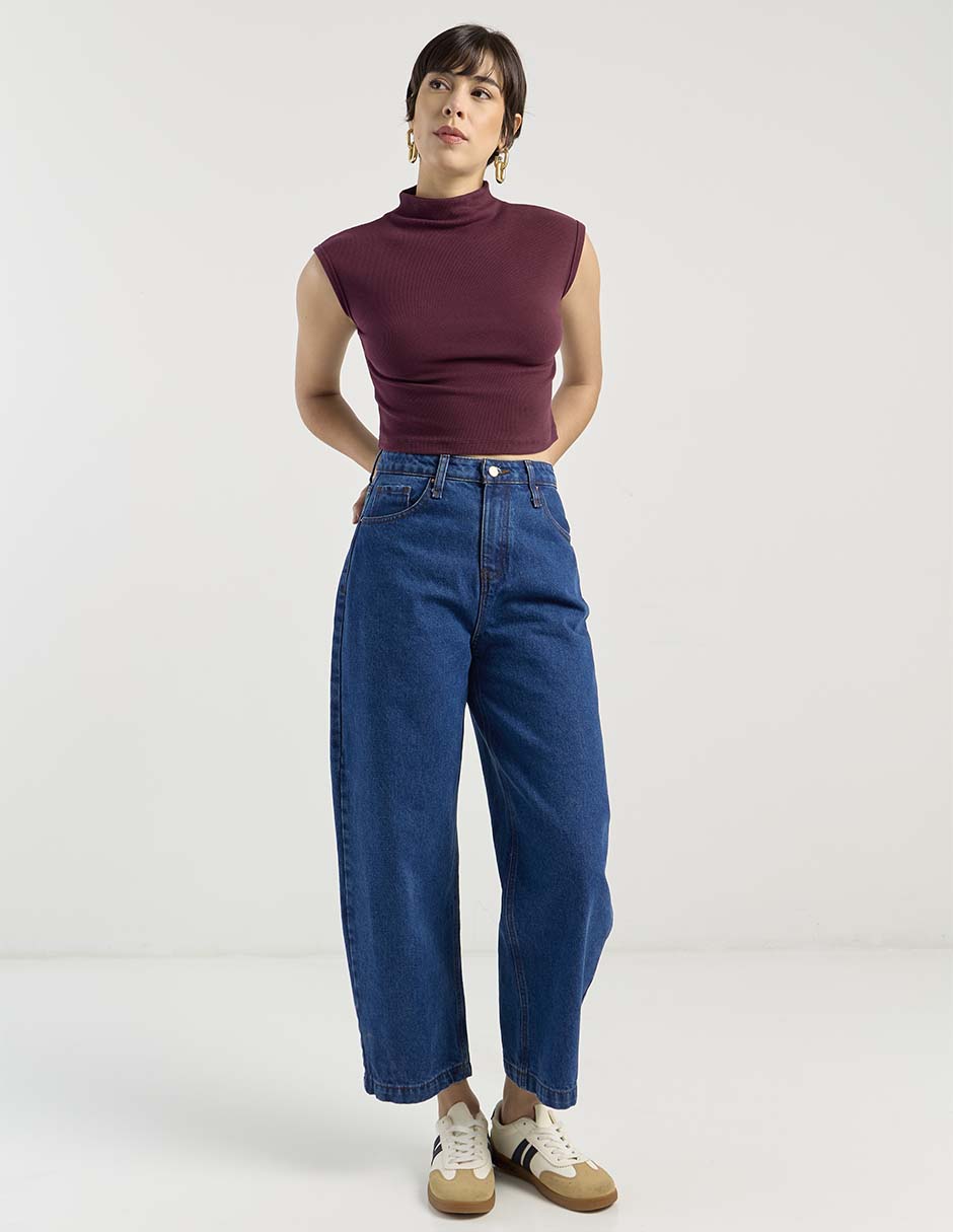 Jeans relaxed wide leg para mujer 2