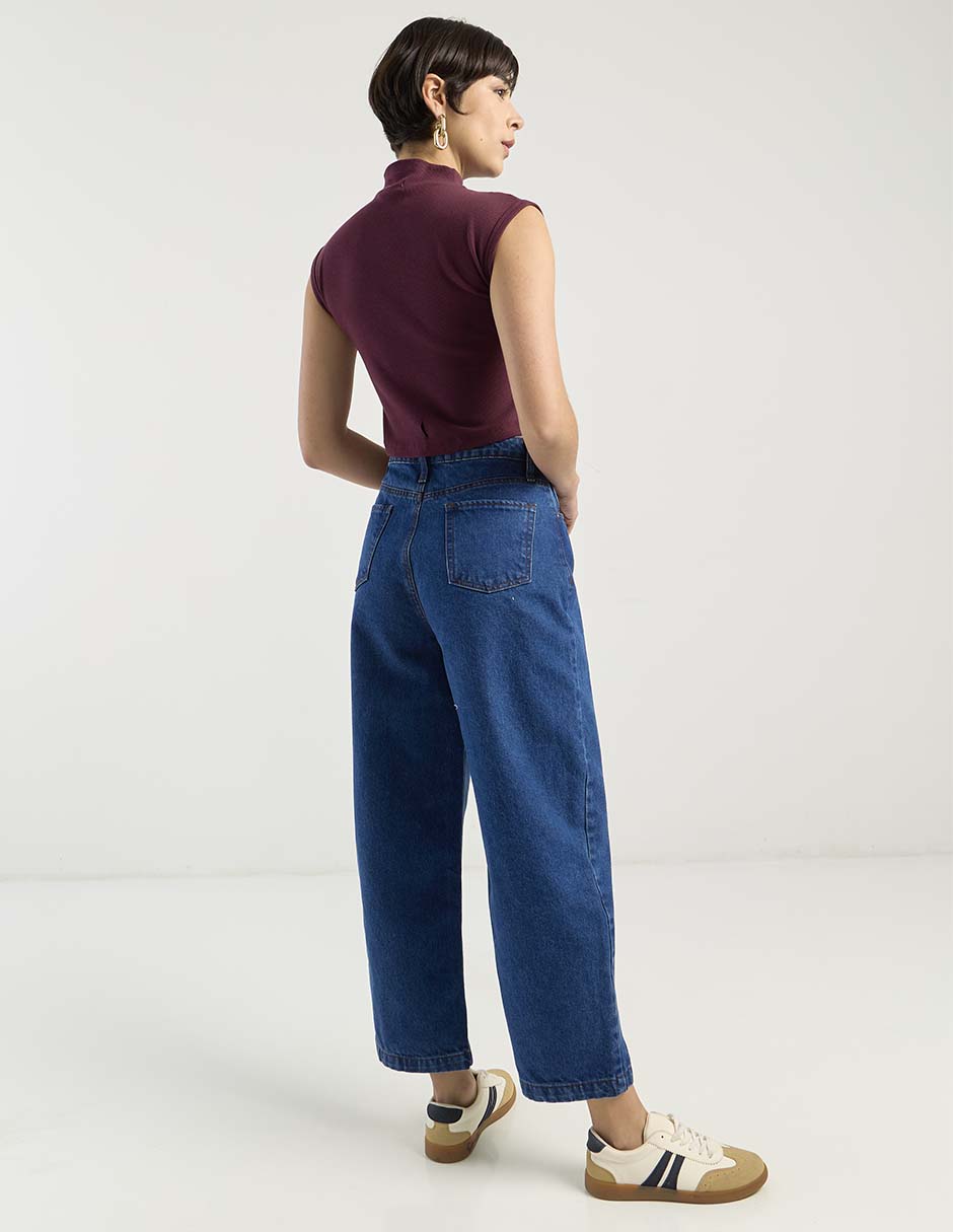 Jeans relaxed wide leg para mujer 6