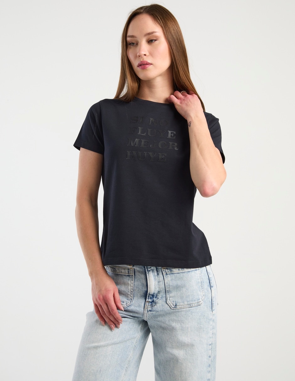 Playera manga corta cuello redondo para mujer Playera manga corta cuello redondo para mujer