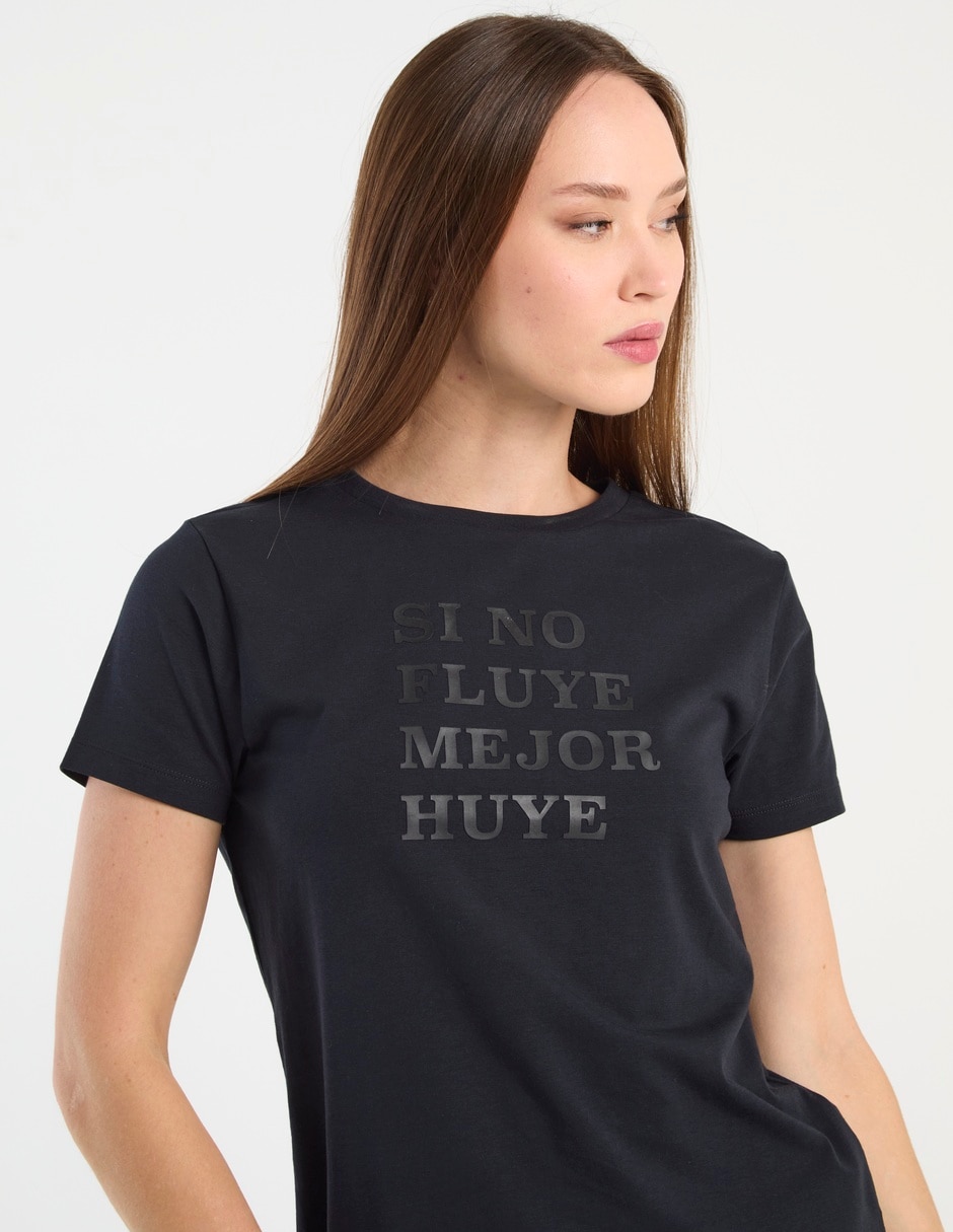 Playera manga corta cuello redondo para mujer 4