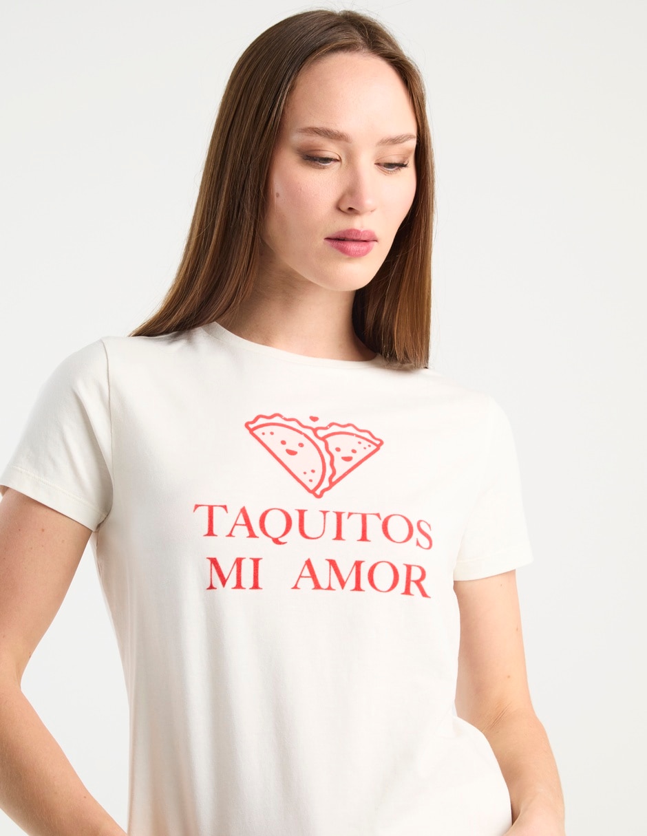Playera manga corta cuello redondo para mujer 4