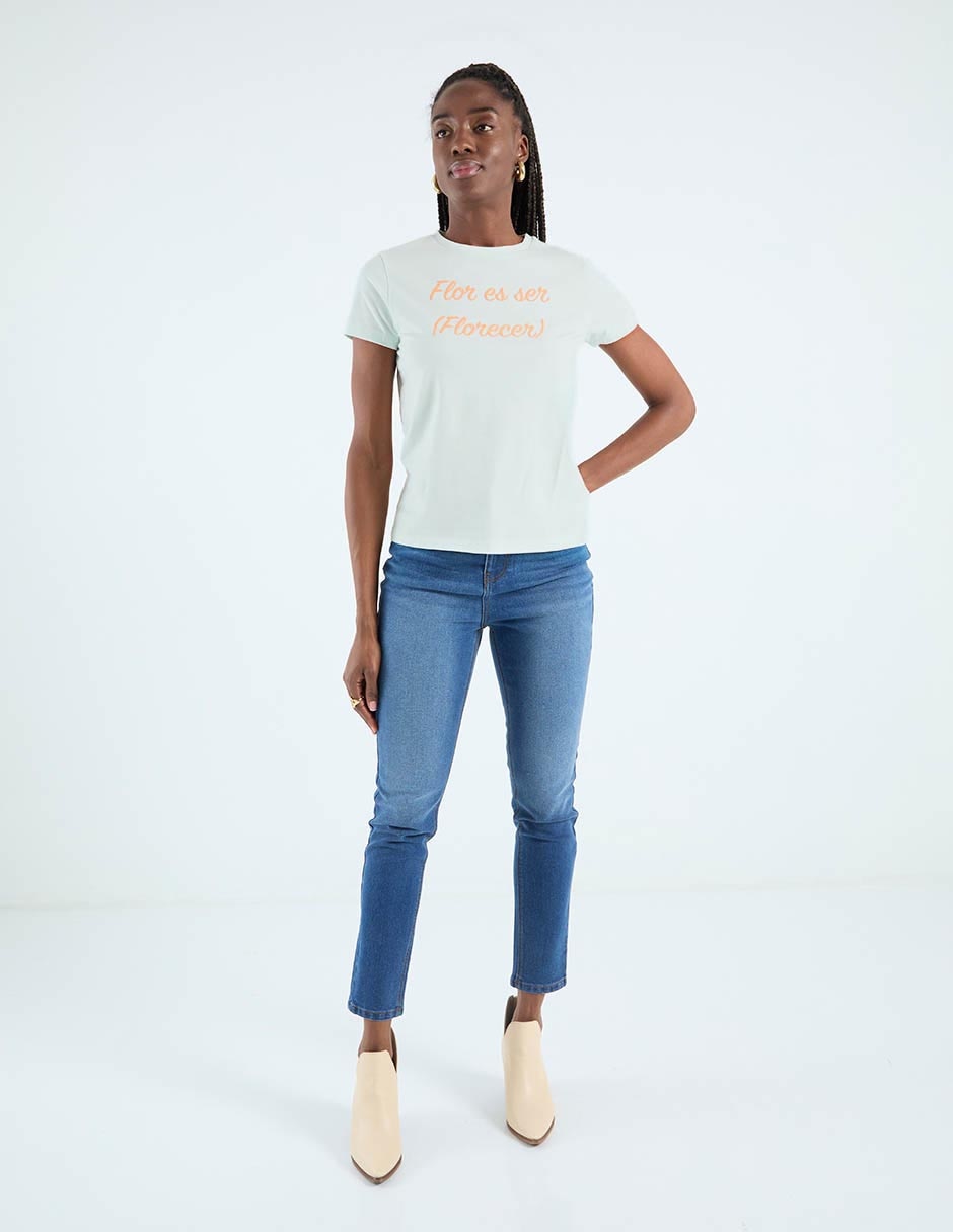 Playera manga corta cuello redondo para mujer 3
