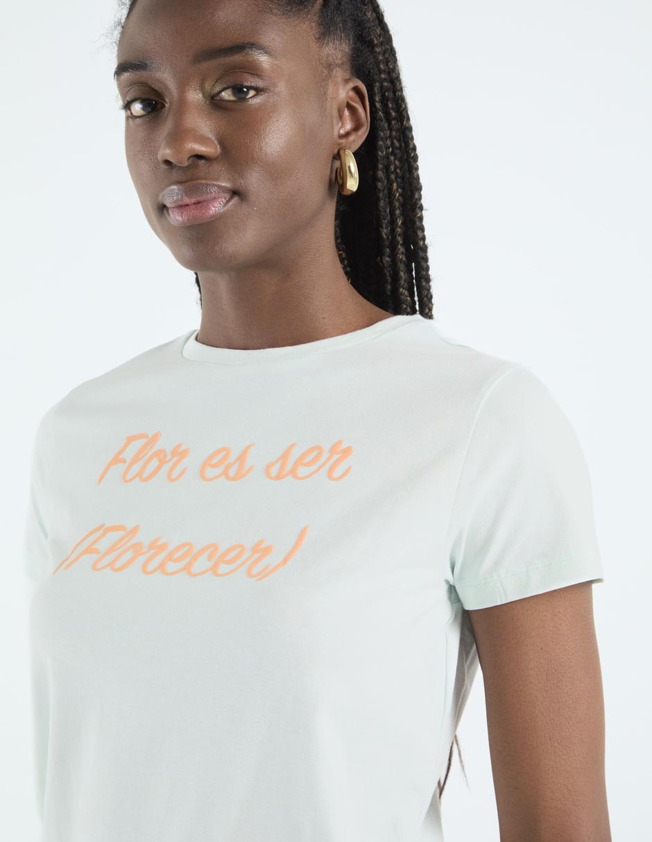 Playera manga corta cuello redondo para mujer 4