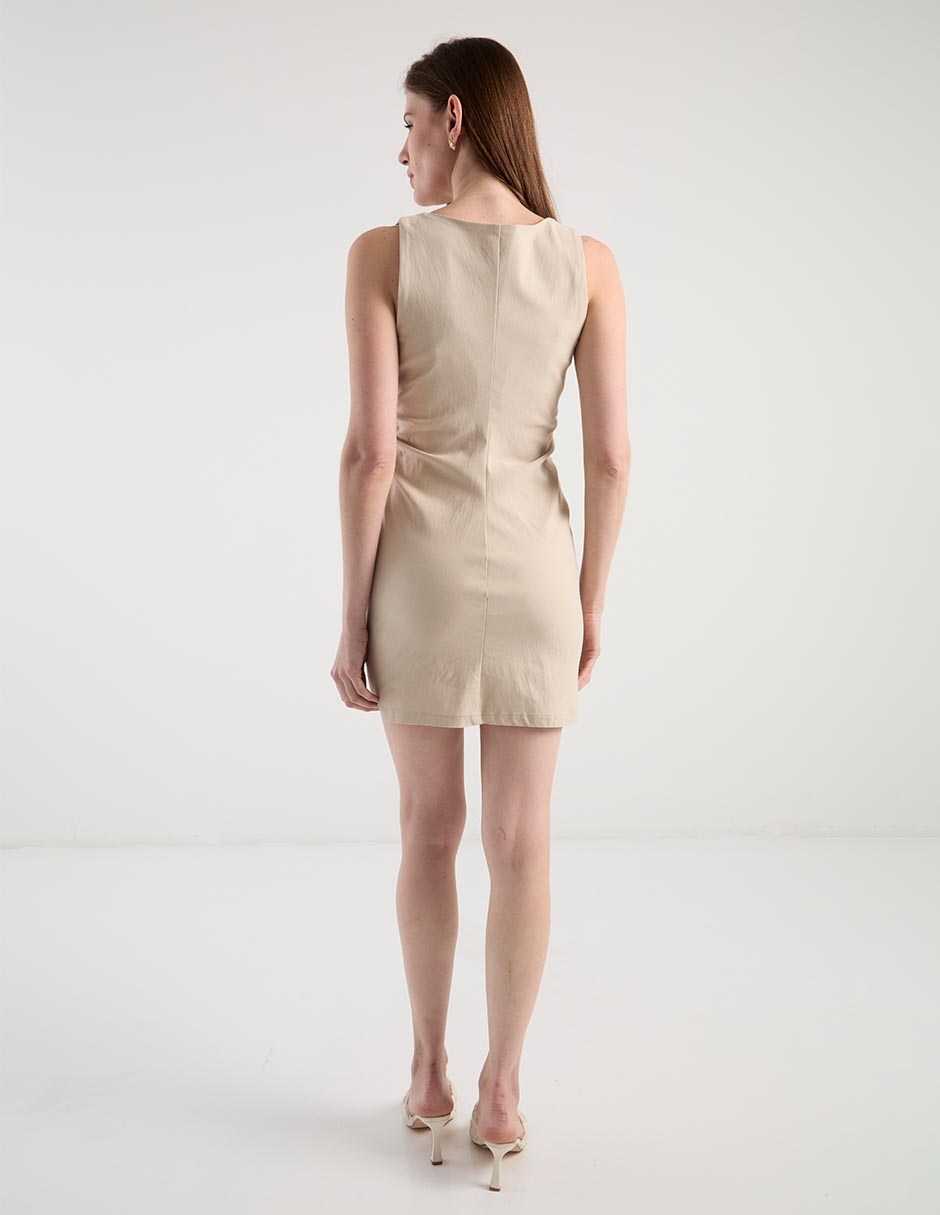 VESTIDO CORTO METROP, EG, PIEDRA PÓMEZ