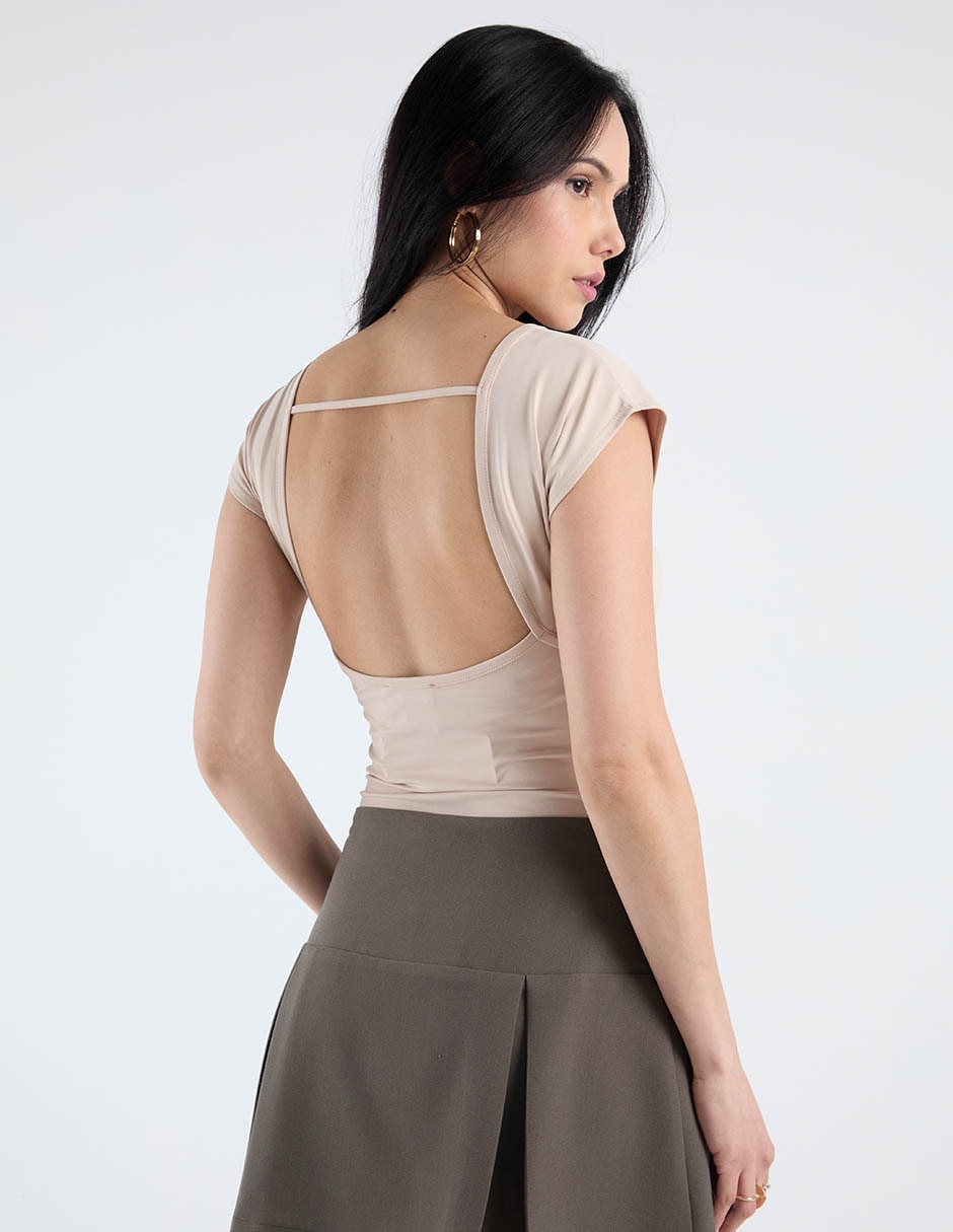 Top cuello redondo espalda abierta 6