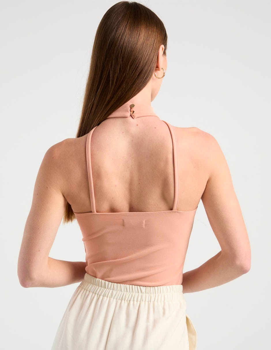 Body cuello halter escote medio para mujer 2
