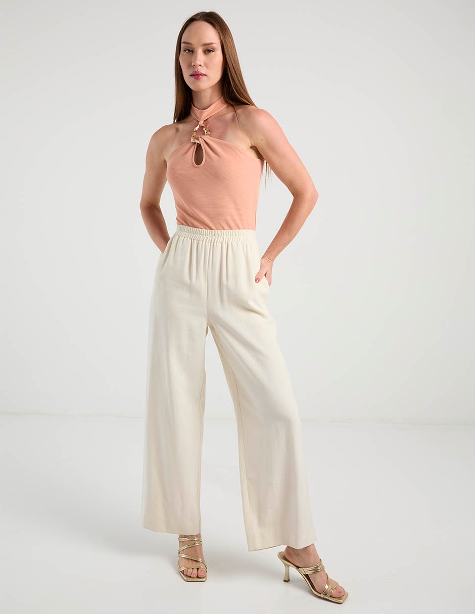 Body cuello halter escote medio para mujer 3
