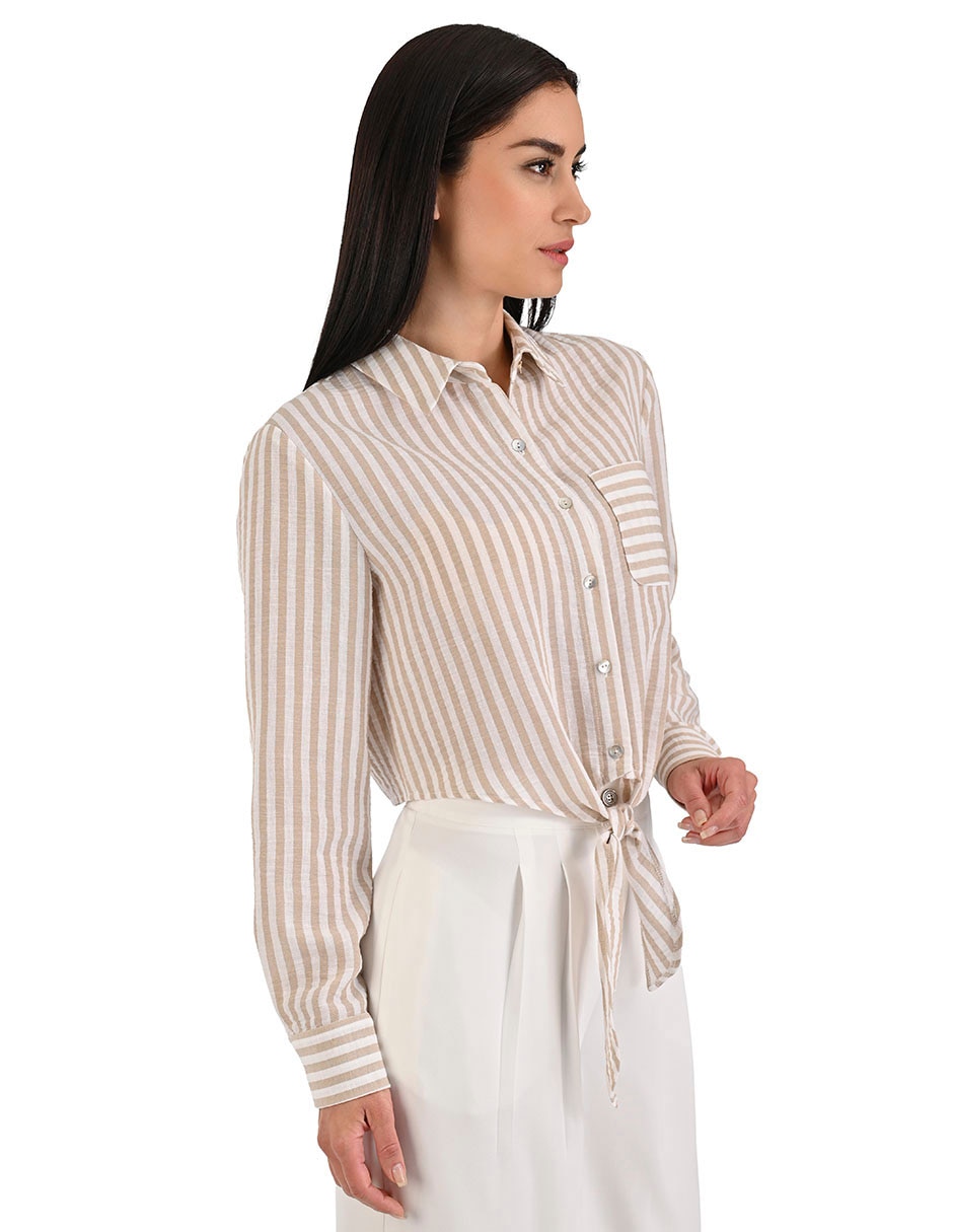 Blusa camisera manga larga para mujer 3