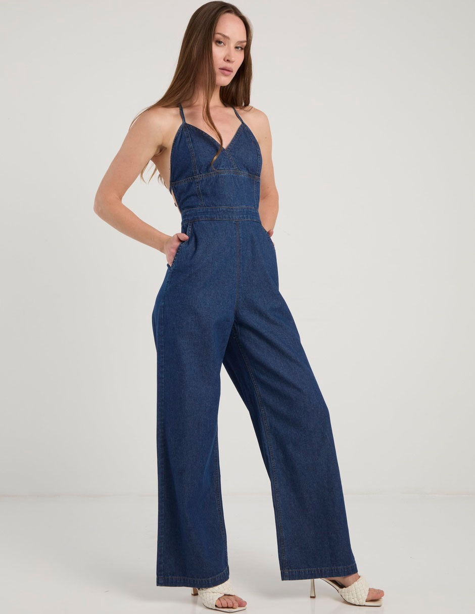 Jumpsuit de mezclilla casual para mujer 3
